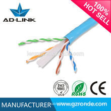 Factory OEM customized lan cable 305m/roll solid copper twin cable cat6